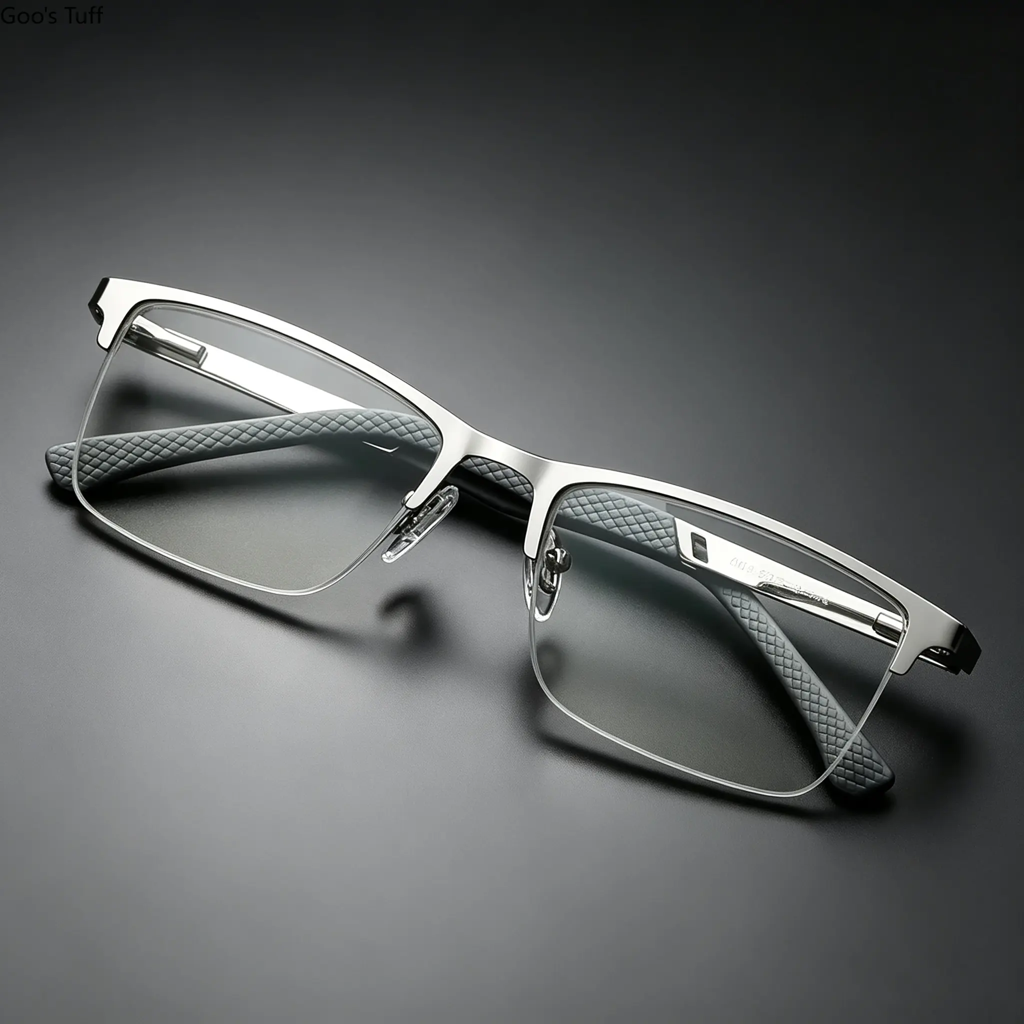 Men's Presbyopia Glasses, Trendy Half-Frame Business Eyewear with Flexible Rubber Frame, Anti-Blue Light Anti-Fatigue Lenses, +1.0~+4.0 Diopters, Suitable for Workplace & Daily Reading