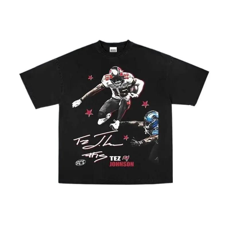 [Sale Up To 50%] Unisex TEZ JOHNSON 1.0 Fitted Short-Sleeve Print T-Shirt - Men's Sports Top - Fan Gift, Shortsleeve, Tshirt