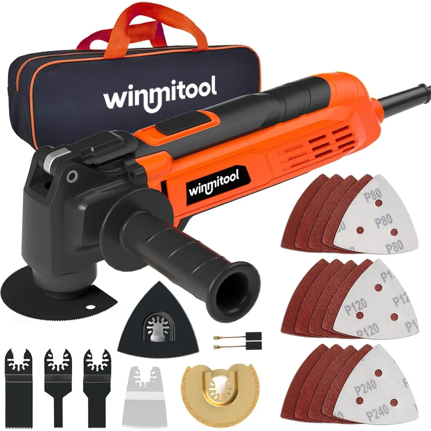 Oscillating Tool, 23000 OPM Corded Oscillating Multi Tool Kit with 26 count  Accessories, 3.2°Oscillation Angle, 7 Variable Speeds, Electric Oscillating  with Auxiliary Handle&Carrying Bag