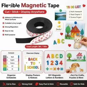 Multi-specification 3M adhesive soft magnetic strips, thick magnetic stickers, magnets for doors and windows, teaching advertisements, magnetic patches, rubber magnetic strips