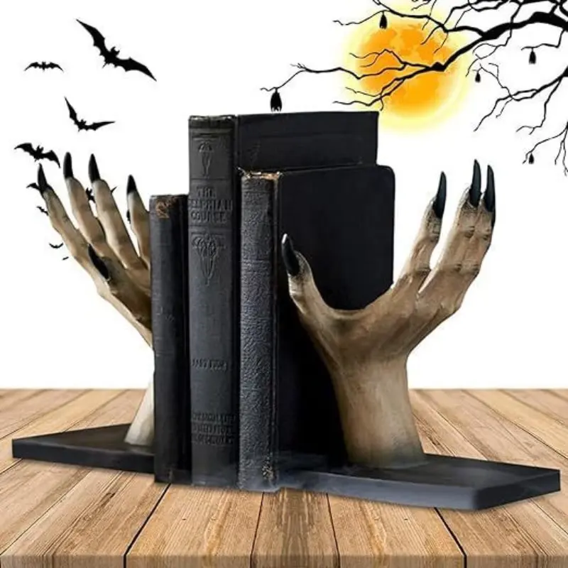 Witchy Hand Resin Book Stand, Halloween Decoration, Desktop Shelf, Unique Witch Theme, Perfect for Festive Decorations, Desktop Accessory, Aesthetic Desk Accessories