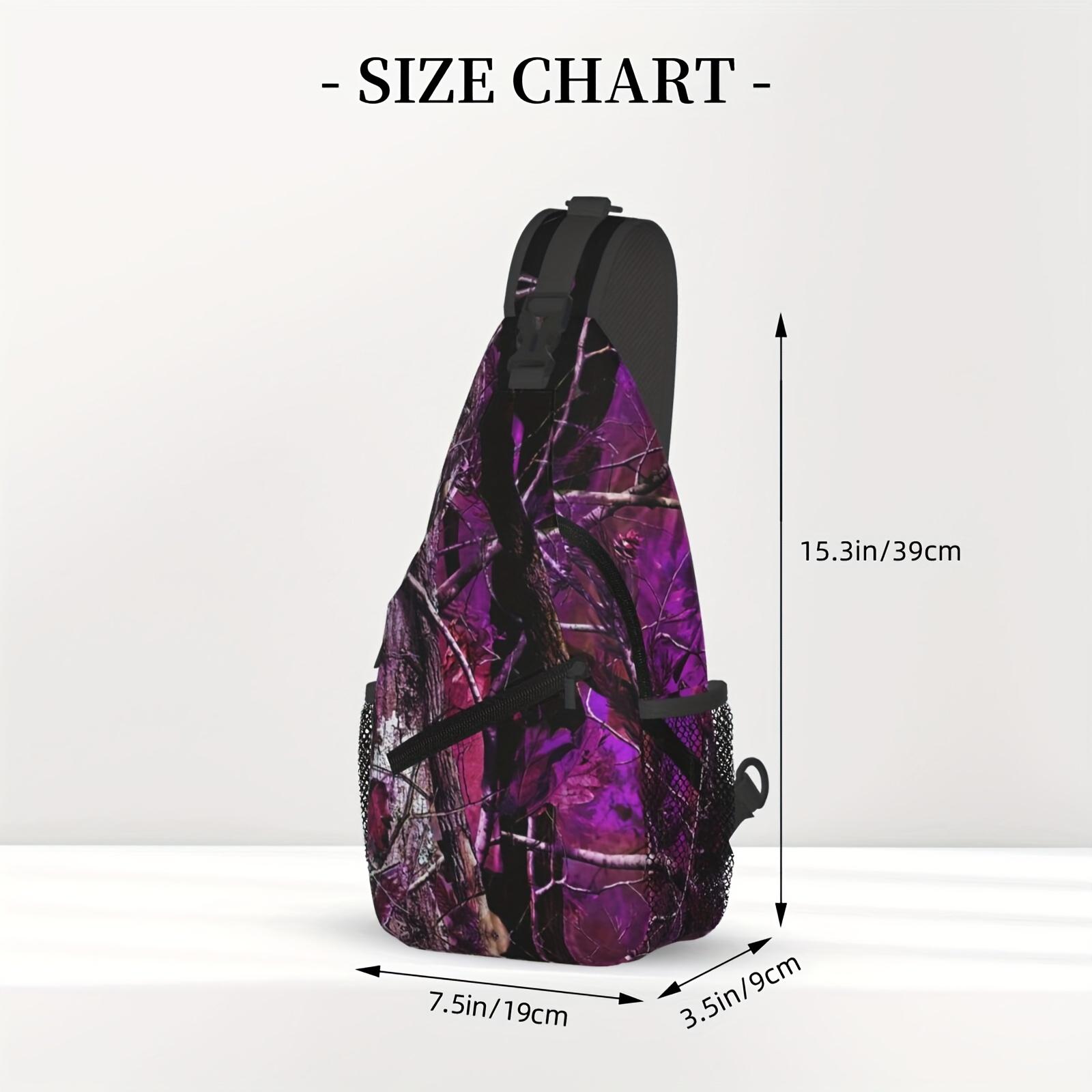 Crossbody Chest  Hiking Purple Camouflage Leaves Shoulder  Folding Large Capacity Fashion Durable Can Be Used For Shopping, Work, Leisure Travel Beach  Fishing  Travel Accessories Must Have  For School Back Christmas Gifts bag backpack