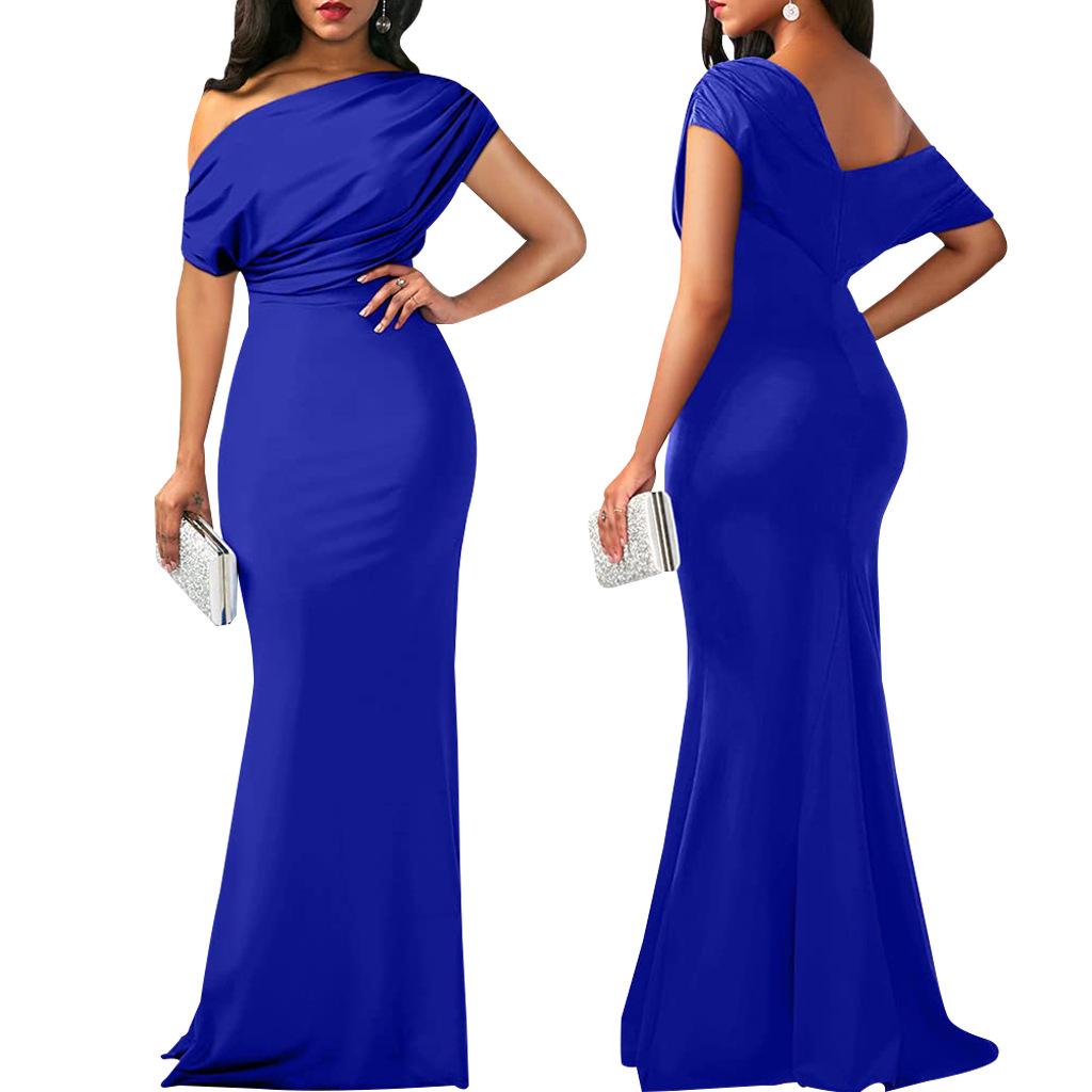 2024 Spring Women Elegant Sleeveless Off Shoulder Bodycon Long Formal Party Dress