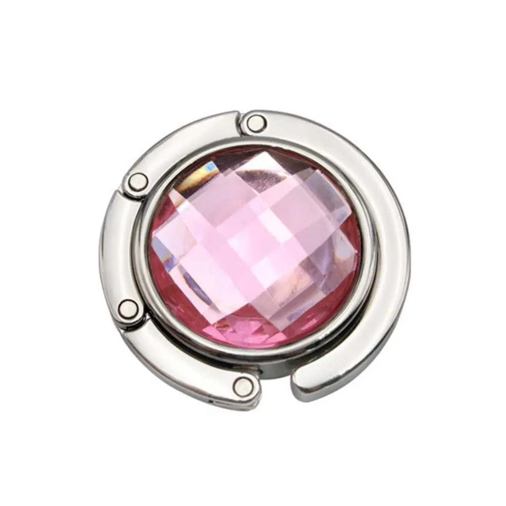 Feminine Coquette Pink Crystal Bag Hanger - Glamorous Viral Aesthetic Purse Accessory for Restaurants, Desktop Use