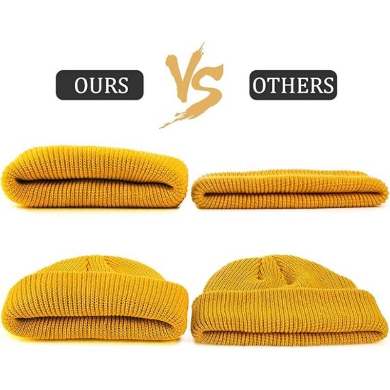 2 or 4 Piece Fisherman Beanie for Men Hat Short Knit Cuff Beaniess Trawler Beanie Watch Hat Roll up Edge Skullcap Unisex 2 or 4 Piece Fisherman Beanie for Men Hat Short Knit Cuff Beaniess Trawler Beanie Watch Hat Roll up Edge Skullcap Unisex