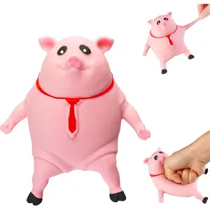 Stretchy Pink Pig Stress Relief Fidget Toy - Soft Latex High-Elastic Decompression Doll, Funny Animal Squishy for Party Favors & Home Relaxation