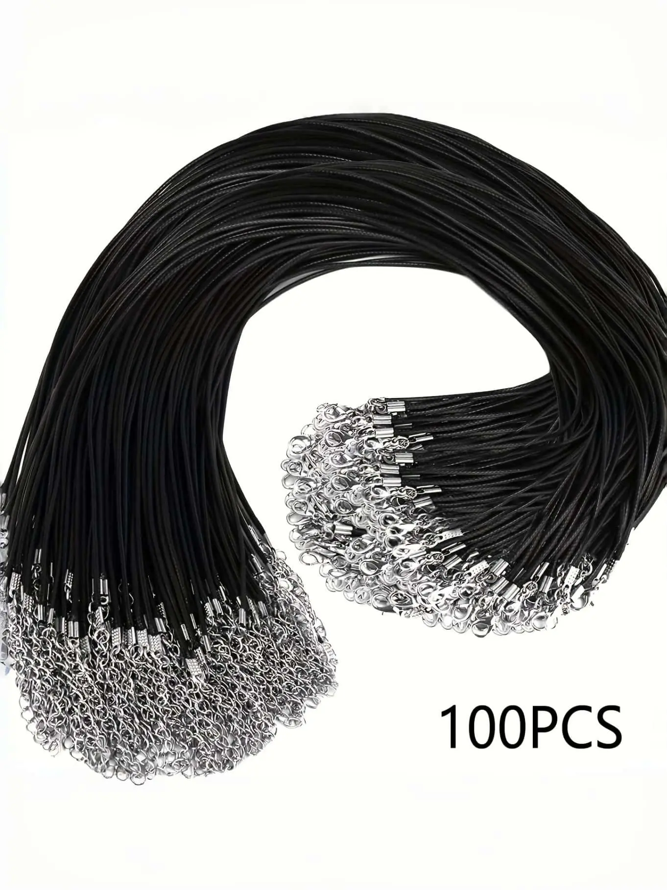 100 Wax Thread Necklace Lanyard with Lobster Clasp, DIY Handmade Pendant Braiding Rope Accessories, Extender Chain for Jewelry Making