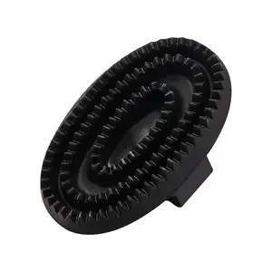 Rubber Curry Comb with Handle, Horse Grooming Brush & Shampoo Brush for Dogs, Cats & Horses, Pet Bathing & Shower Supplies