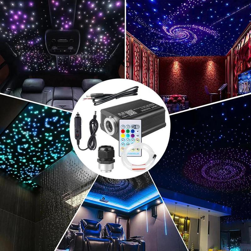 Dual Control Star Light Kit APP+24Key Remote 500pcs Fibers Multiple Effects Adjustable Brightness Speed Sound Sensitivity Led Multicolor