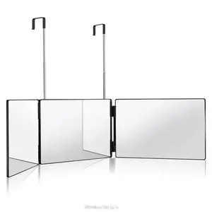 3 Way Mirror for Hair Cutting,360 Trifold Mirror with Height Adjustable Telescoping Hooks,and 5X Magnification Mirror,for Makeup, Hair StylingDD16MunchMingle