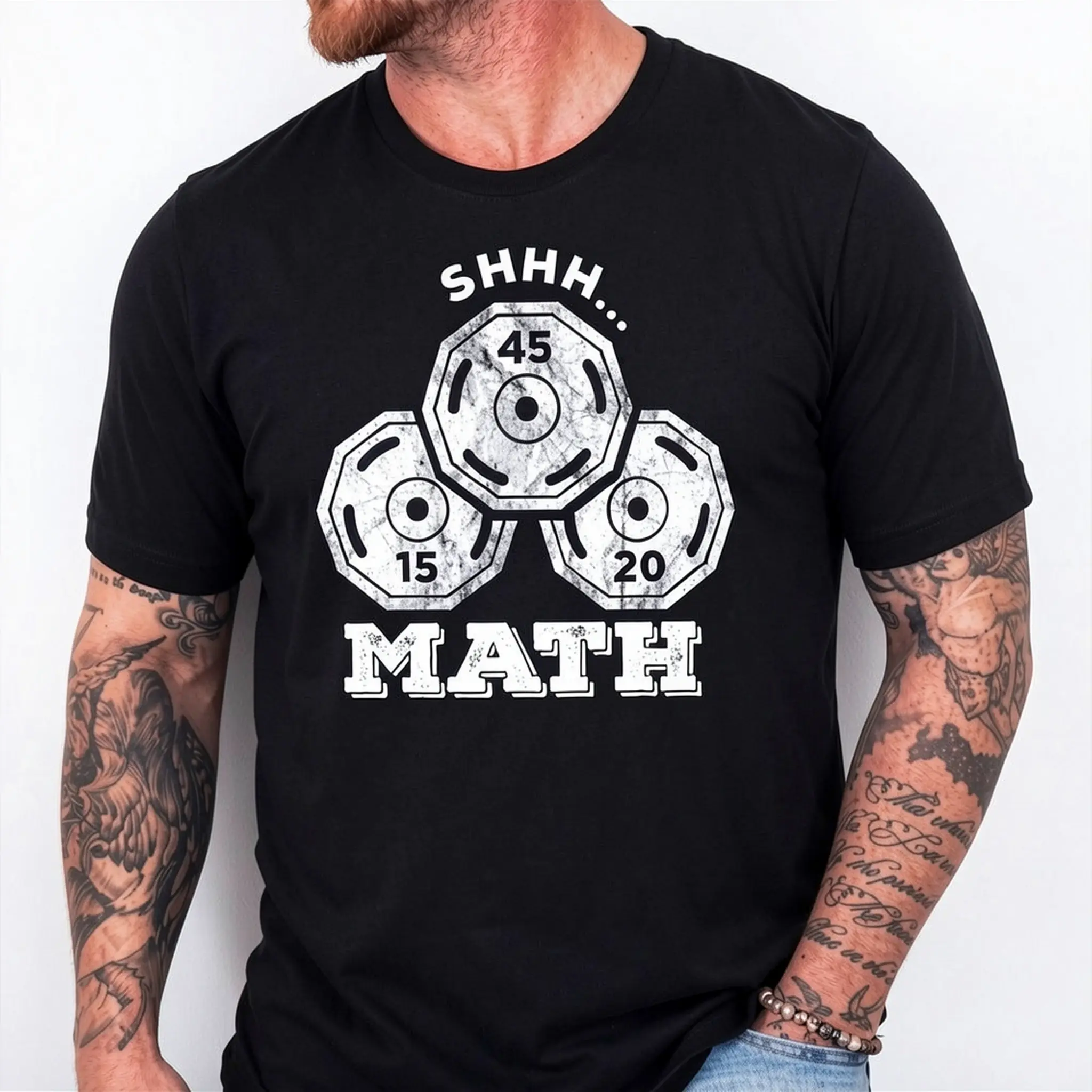 Shhh I'm Doing Math - Funny Weight Lifting Workout Training Casual Short Sleeve Cotton T-Shirt