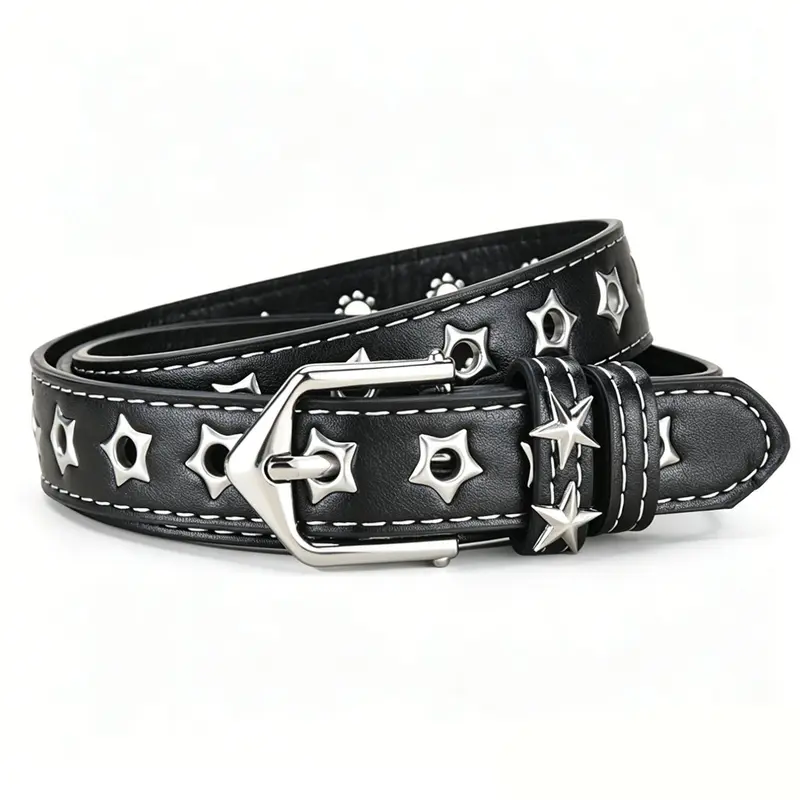 Y2K Hollow Out Star Eyelet Belt for Women, Retro Punk Style, Perfect for Jeans, Casual Style Belts, Versatile Fashion Accessory, Unique Design, Statement Belt, Vintage Belt, Cool Belts