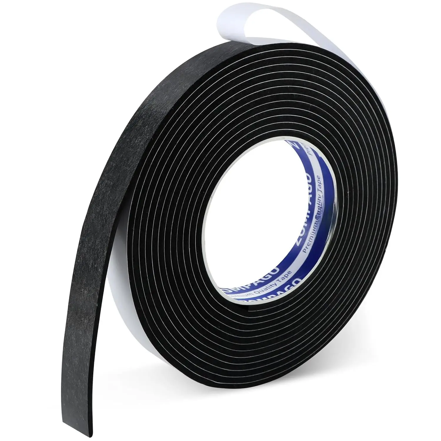 Single Sided  Weather Stripping Seal Tape Black,0.8in x 16.4FT |  material,  adhesive, exterior usable, gap filler, thermal insulation, door gasket, windproof weather sealing strip