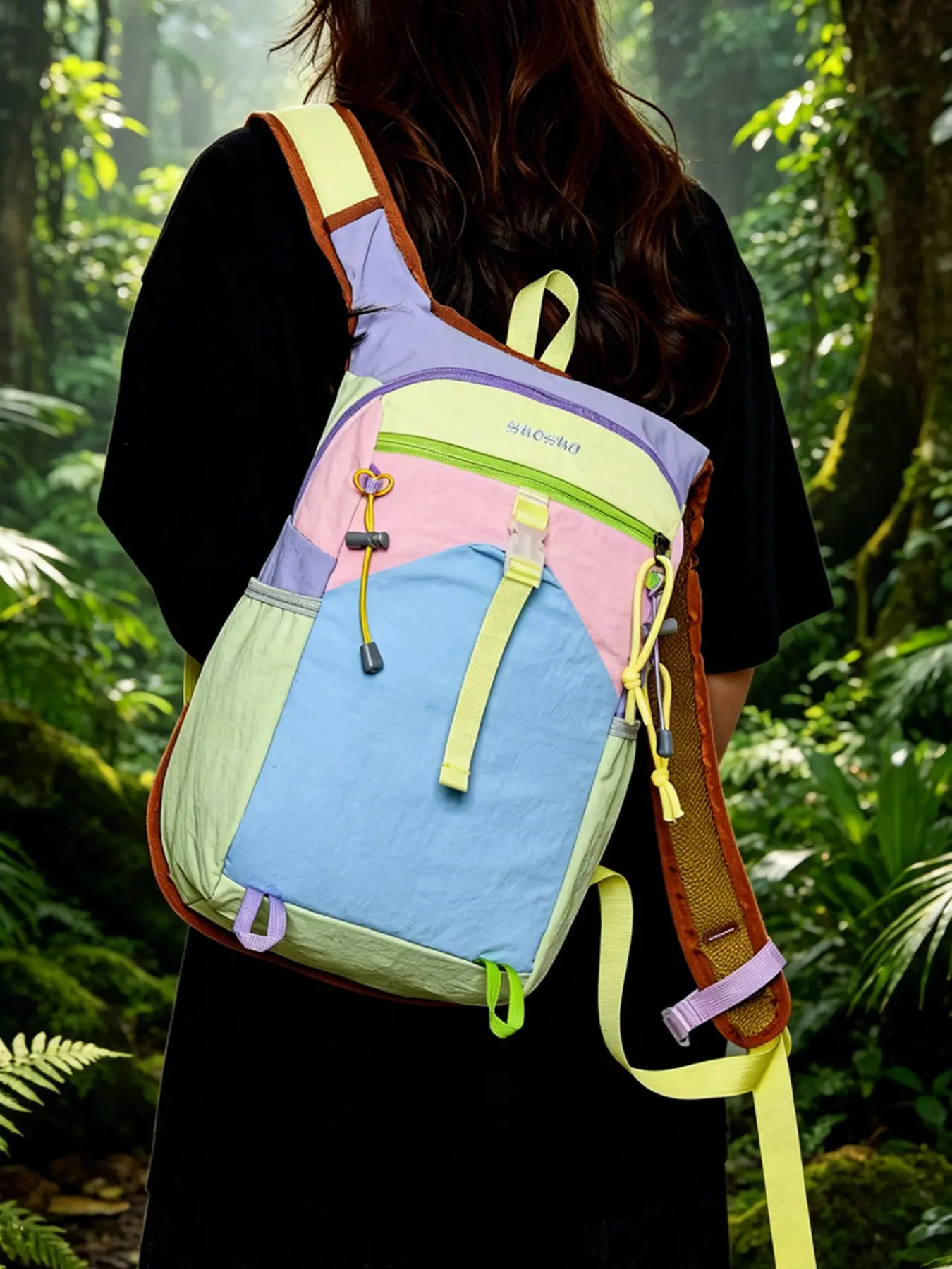 2026 New Summer Teenage Candy Color Backpack, Lightweight Dual Shoulder Bag, Bright Zipper Webbing Accessories, High-Profile Mini Backpack