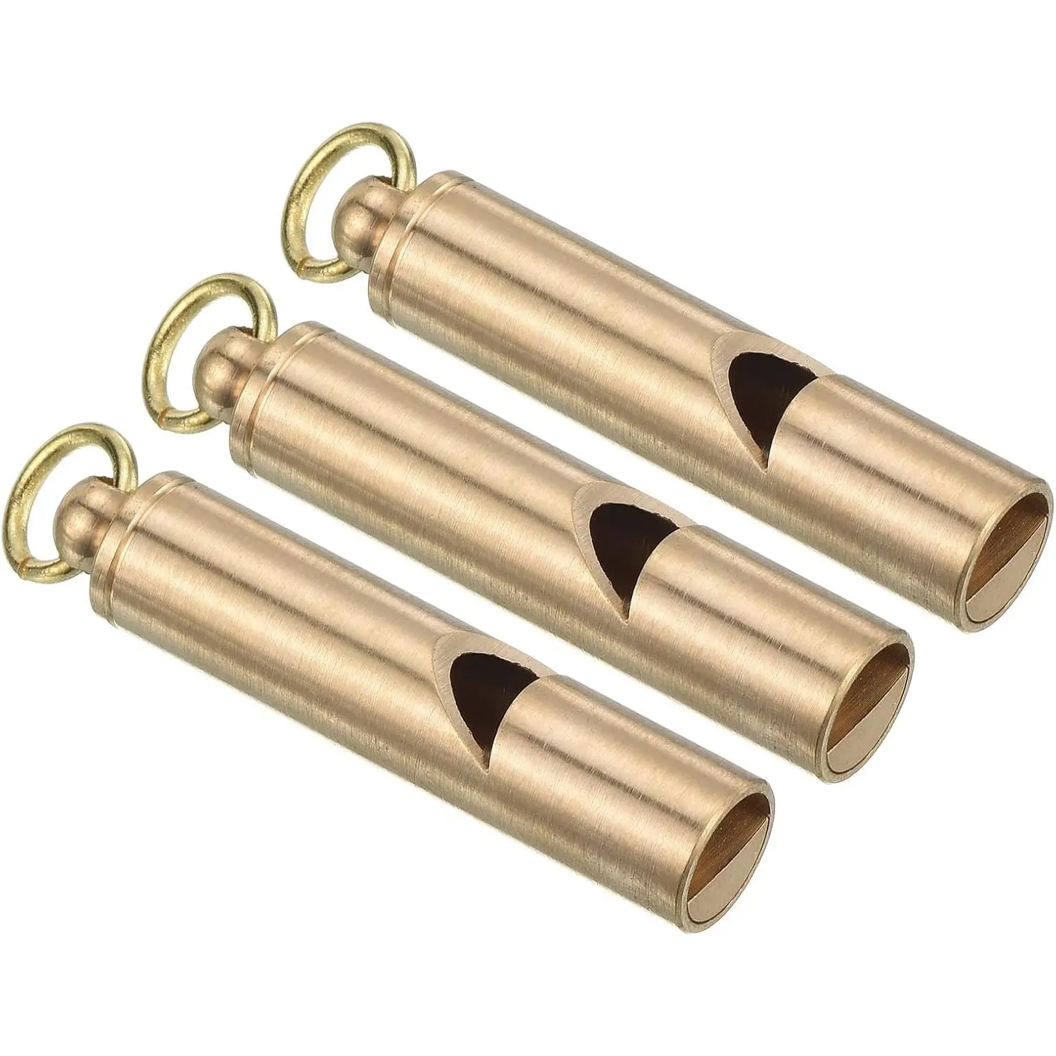 Emergency Whistles, 3 Pack Safety Whistle with Keychain Brass Outdoor Survival Whistle Super Loud for Camping Hiking Hunting