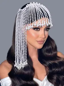 Luxurious Beaded Tassel Headband, Court Style Women's Hair Accessory, Perfect for Weddings, Parties, Festivals, Elegant Hairstyle