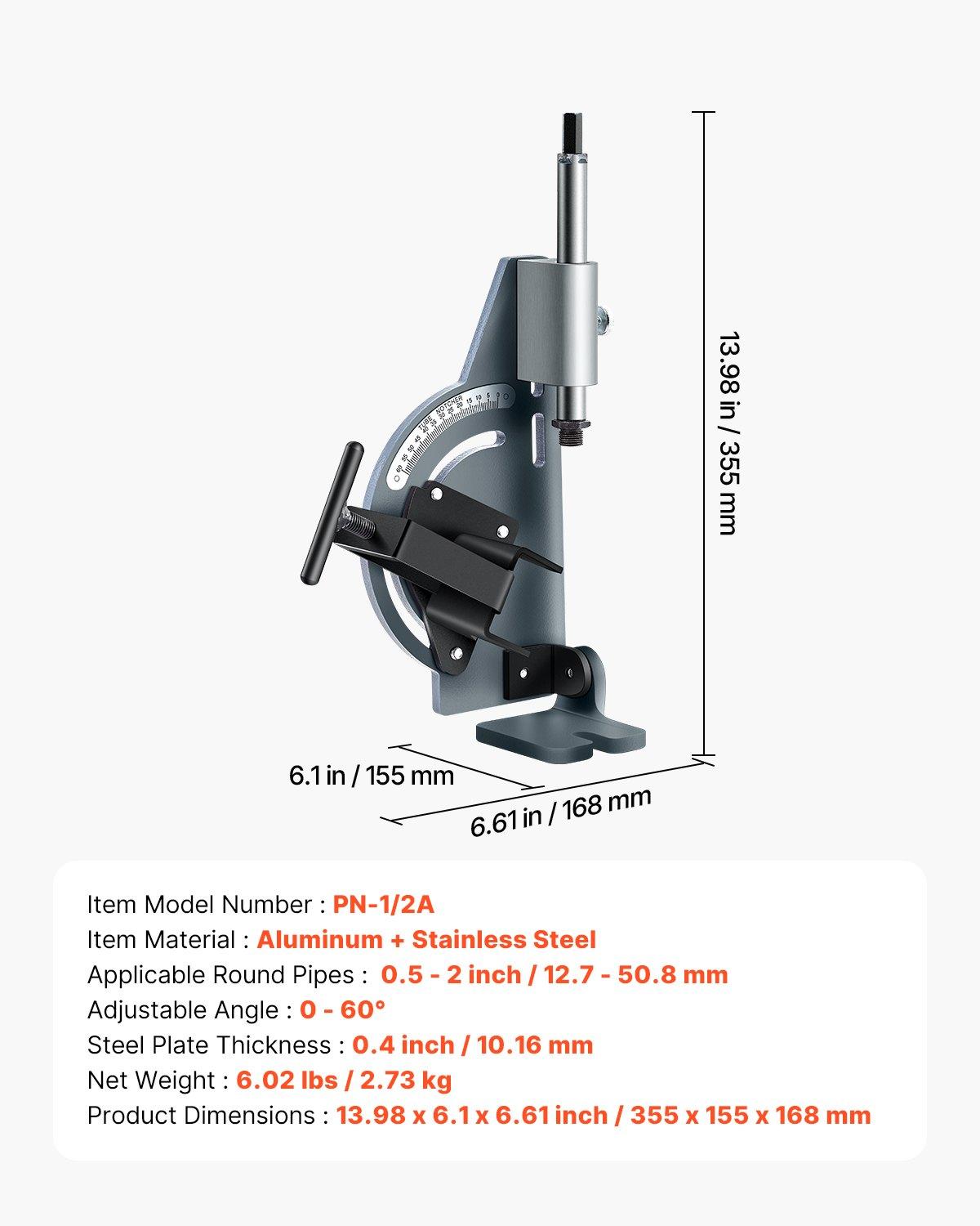 VEVOR Pipe Notcher, Tubing Notcher for 1/2 to 2-inch Pipes, Pipe & Tube Notcher with 0 to 60° Adjustable Angle for Metal, PVC, Wood Pipes, Ideal for Repair Shops, Home Projects, Metalworking VEVOR Pipe Notcher, Tubing Notcher for 1/2 to 2-inch Pipes, Pipe & Tube Notcher with 0 to 60° Adjustable Angle for Metal, PVC, Wood Pipes, Ideal for Repair Shops, Home Projects, Metalworking