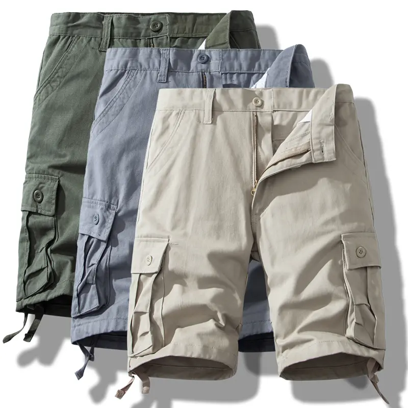 Veiskor SummerVibes Men's large-size summer cargo shorts with loose fit, mid-length, and multiple pockets for casual wear Fabric Menswear Pants Cotton Hem Trouser Zipper pants men,summerwins,street,hip,hop style,