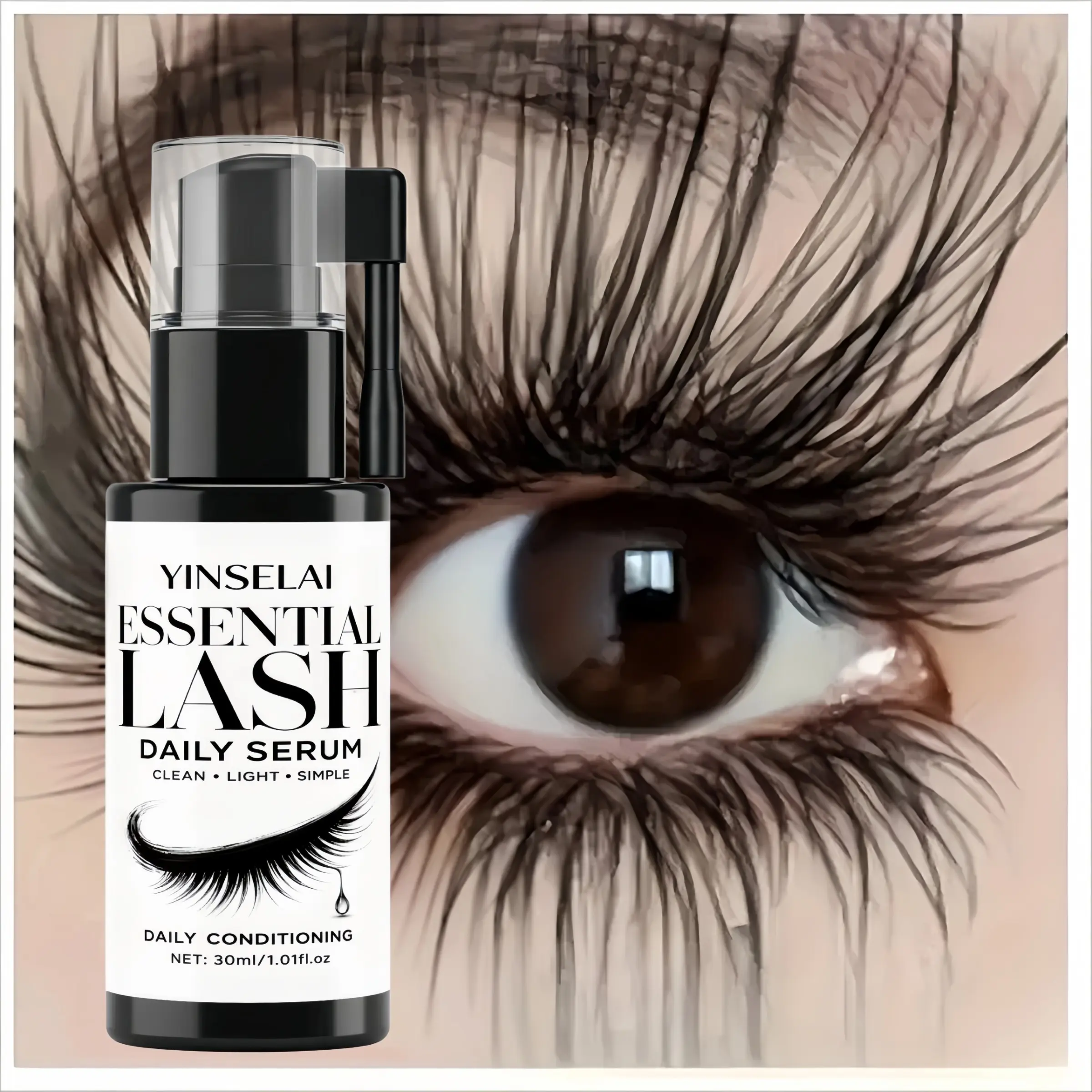 7-Day Eyelash and Brow Serum, Natural Plant Formula, Promotes Dense Healthy Brows, Clear Defined Lashes and Brows, Essential for Makeup Artists