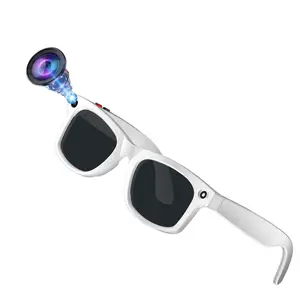 Smart AI Glasses, with 5MP Camera(Interpolation ), 1080P Anti-Shake Video Recording,UV400 lenses, 290 Mah Battery, AI Translation, Hands-Free Calls, Music Control, 3 Lenses Total (Transparent Anti-blue + Sunglasses +Brown Lnses)