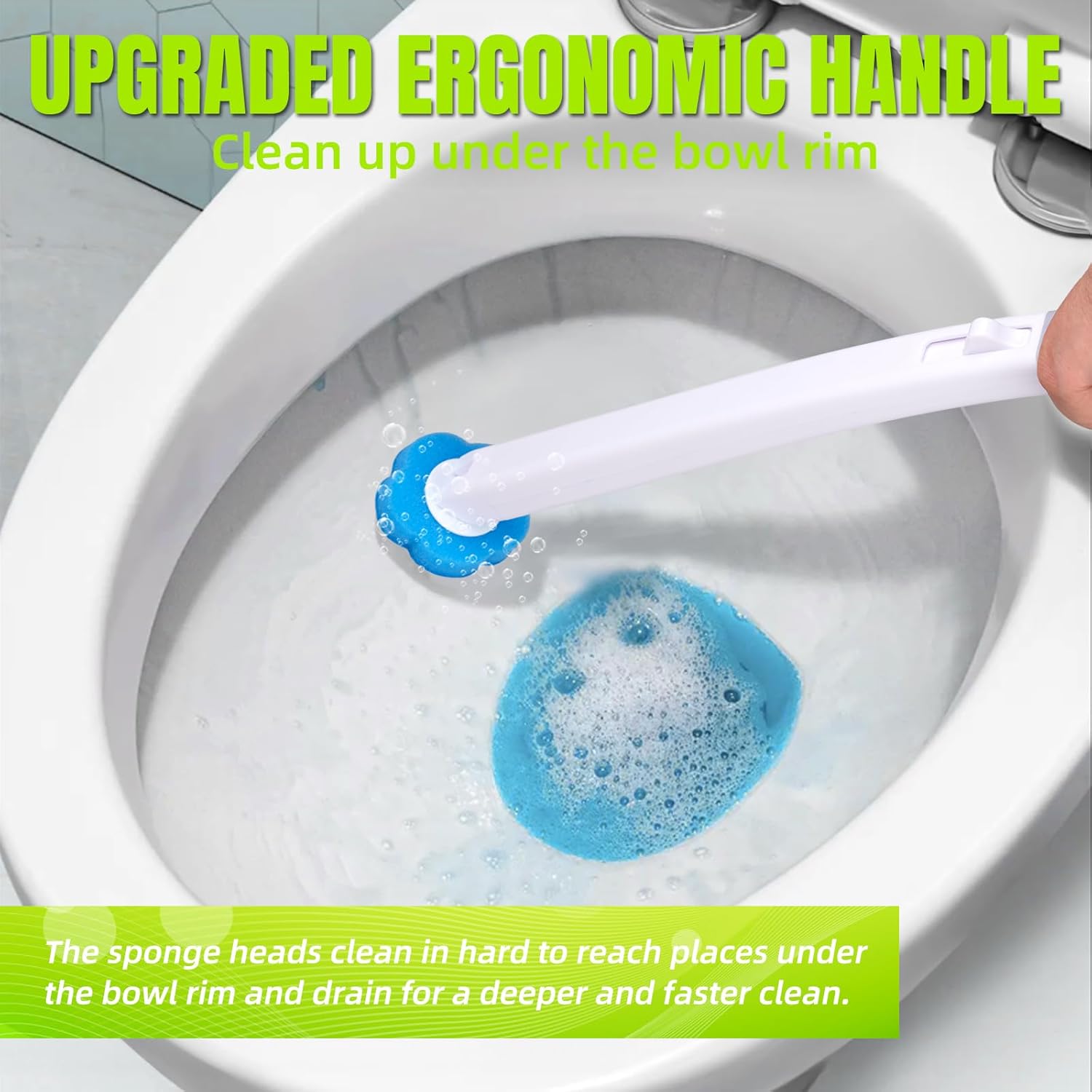 Disposable Toilet Brush, Toilte Wand Kit, Toilet Brushes and Holders with 48 Refills, Toilet Bowl Brush, Toilet Bowl Cleaning Wands, Toilet Cleaning System for Bathroom Maintenance