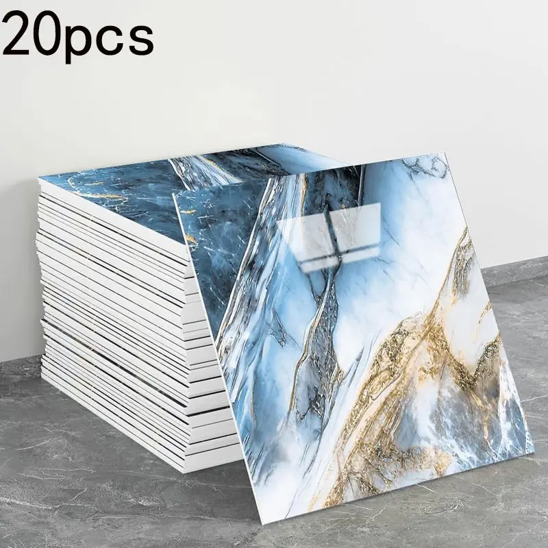 Marble-coated film-backed bathroom wall panel, self-adhesive tile coating PVC wall panel, suitable for kitchens, bathrooms and living rooms, Matte Marble Pattern, Decorative Wall Panel