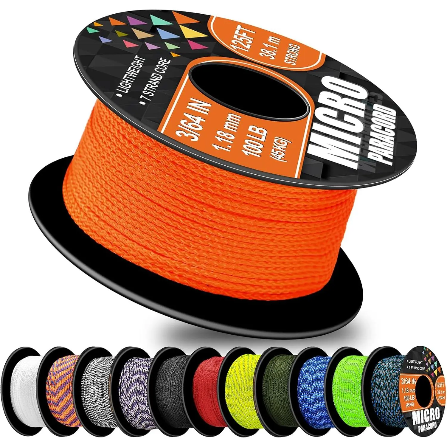1.18mm, 125 ft Thin for Crafts| 38m Lightweight Cord, 100LB Thin Braided Rope, For Bracelets DIY Camping Fishing Wind Chime