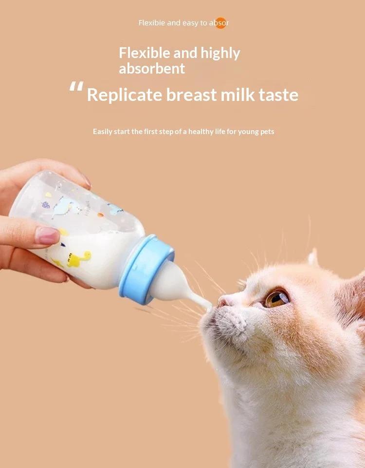 OEM Baby Bottle for Newborn Kittens & Puppies PP Food Grade Silicone Feeder with Cartoon Animal Print Nipple Cat Supplies OEM Baby Bottle for Newborn Kittens & Puppies PP Food Grade Silicone Feeder with Cartoon Animal Print Nipple Cat Supplies