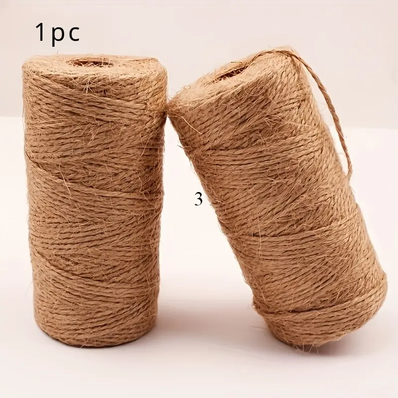 1roll 100 meter natural jute thread - perfect for gardening, plant packaging, art and crafts, and weddings! Dried flower bouquet packaging materials! Christmas gift bundling and weaving!