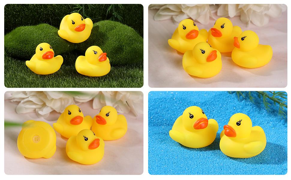 Rubber Duck 50 Pack Mini Rubber Ducky Float Ducks Baby Bath Toy, Great for Jeep Ducking, Shower, Birthday Party, Carnival Game Gift(1.6"x 1.5" x 1.2")