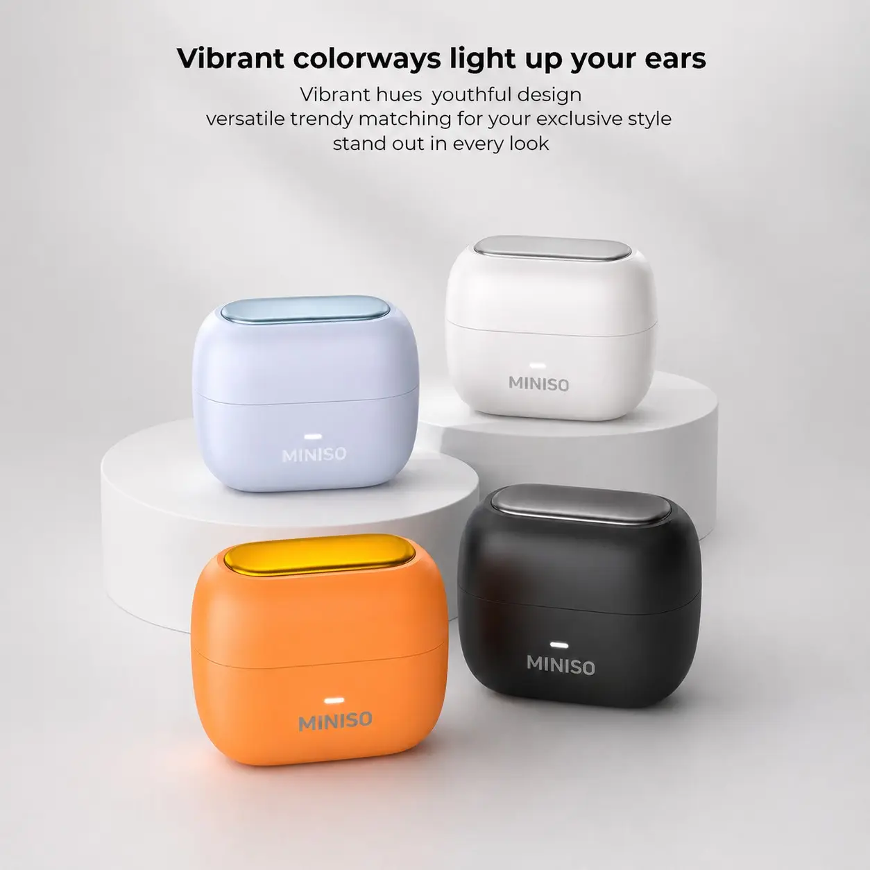 MINISO MS130 BT Wireless Headset, Mini In-ear TWS Wireless Earphones, Comfort Wear Stereo Gaming Headphones, Low Latency True Wireless Earbuds with Extended Playtime, Electronic Earphones