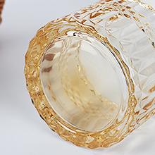 Bathroom Accessories Set, 5Pcs Gold Glass Bathroom Accessories Set with Gold Soap Dispenser, Soap Dish, Toothbrush Holder, Tumbler, Cotton Swab Jars