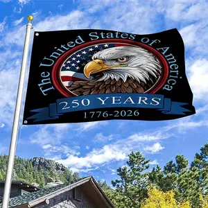 1pc, 250th Anniversary American Declaration of Independence Flag - Historic 1776-2026 Commemorative Banner with Eagle and 50 Stars, Durable Polyester,  / Indoor Decor, Suitable for July 4th, Independence Day, Home and Office Display