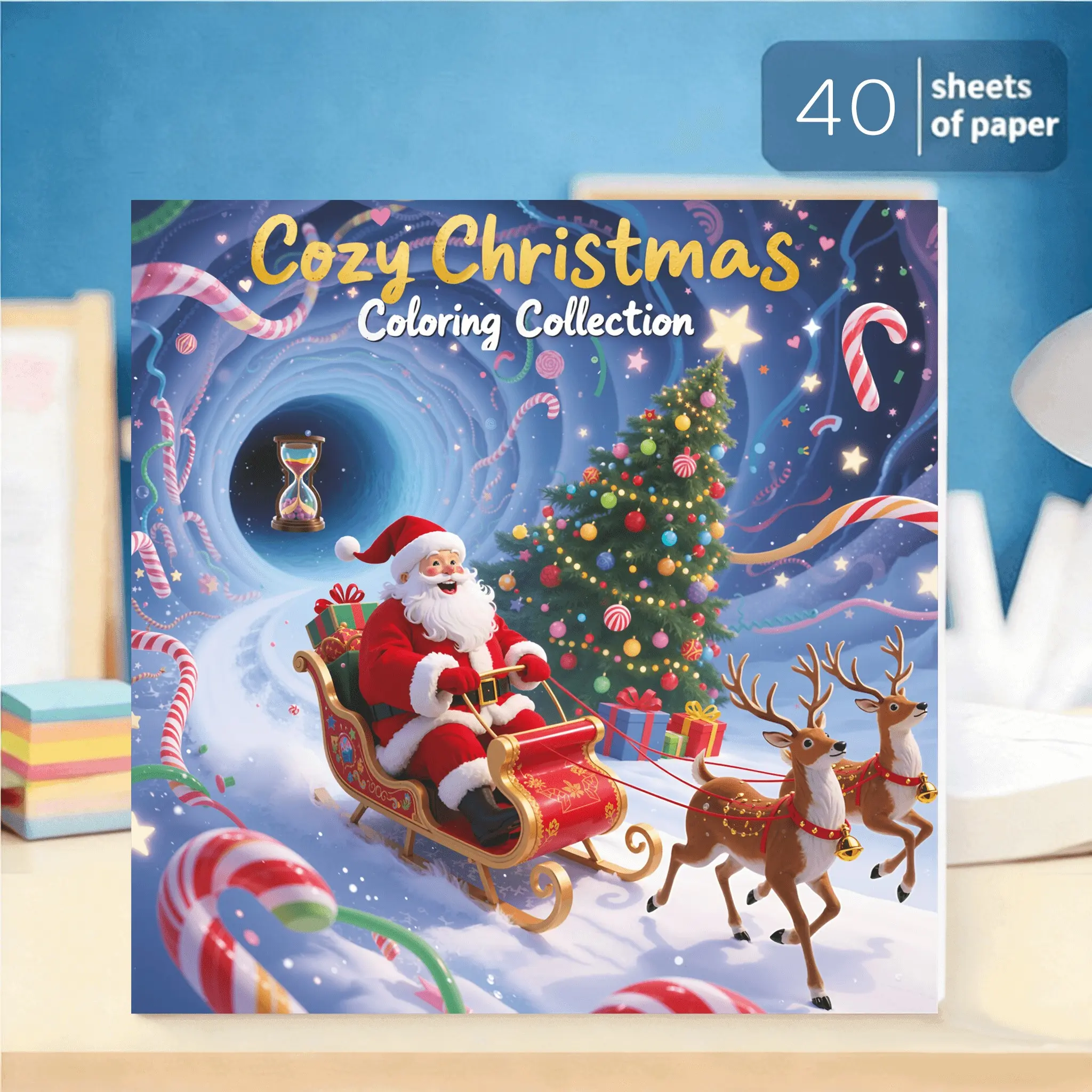 Christmas Coloring Book - 40Pages: Bold and Simple Adult & Teen Coloring Book with Autumn, Halloween, and Christmas Designs | Adorable Illustrations for a Cozy Relaxation Experience – Perfect Gift for Beginners or Experienced Artists!