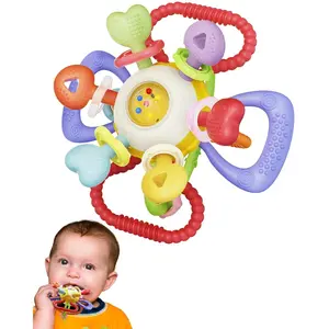 Baby Montessori Sensory Teething Toy - Safe, Multi-Functional BPA-Free Silicone Teether  Babies 0-12 Months - Teething Relief & Fun Play with Rattle - Perfect Baby Toys  Boys & Girls