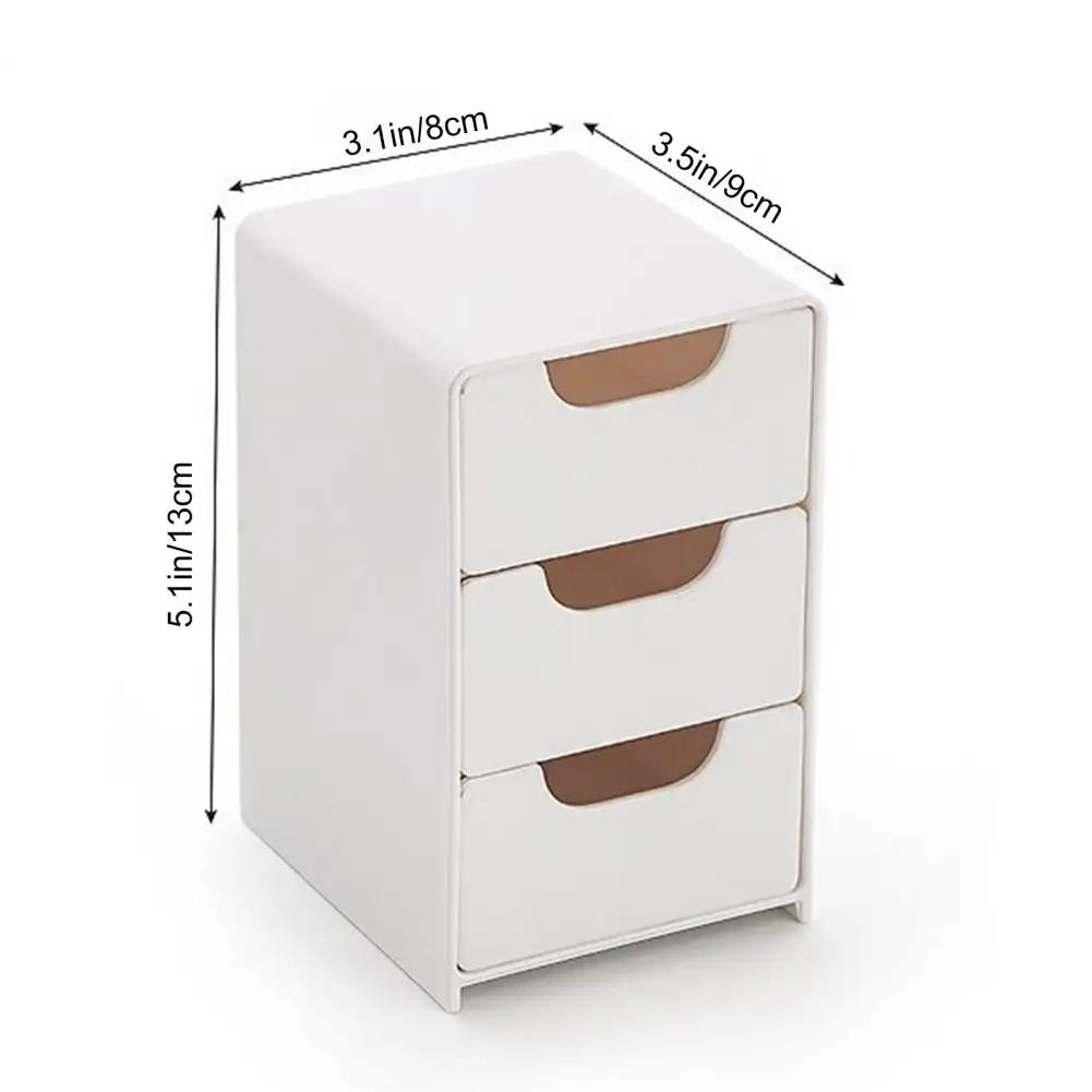 Stackable Storage Box Organizer, Dustproof Cosmetic Container with Drawers, Large Capacity Desktop Organizer for Makeup Accessories, Durable Storage Organizer