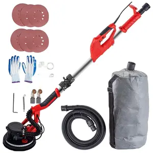 Drywall Sander 850W, Electric Variable-Speed Drywall Sander 800-1750 RPM, Foldable Sheetrock Sander With Telescoping Handle, LED Light And Vacuum Bag, Corded Power Tool With Dust Collection, Wall Sander For Renovation Projects