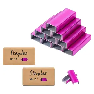 Rose Red No.10  Mini Staple Refill 1000/Box 2 Boxes/Pack 2000 Count #10 Staple Colored  for Office Mini Stapler (Rose Red Staple)