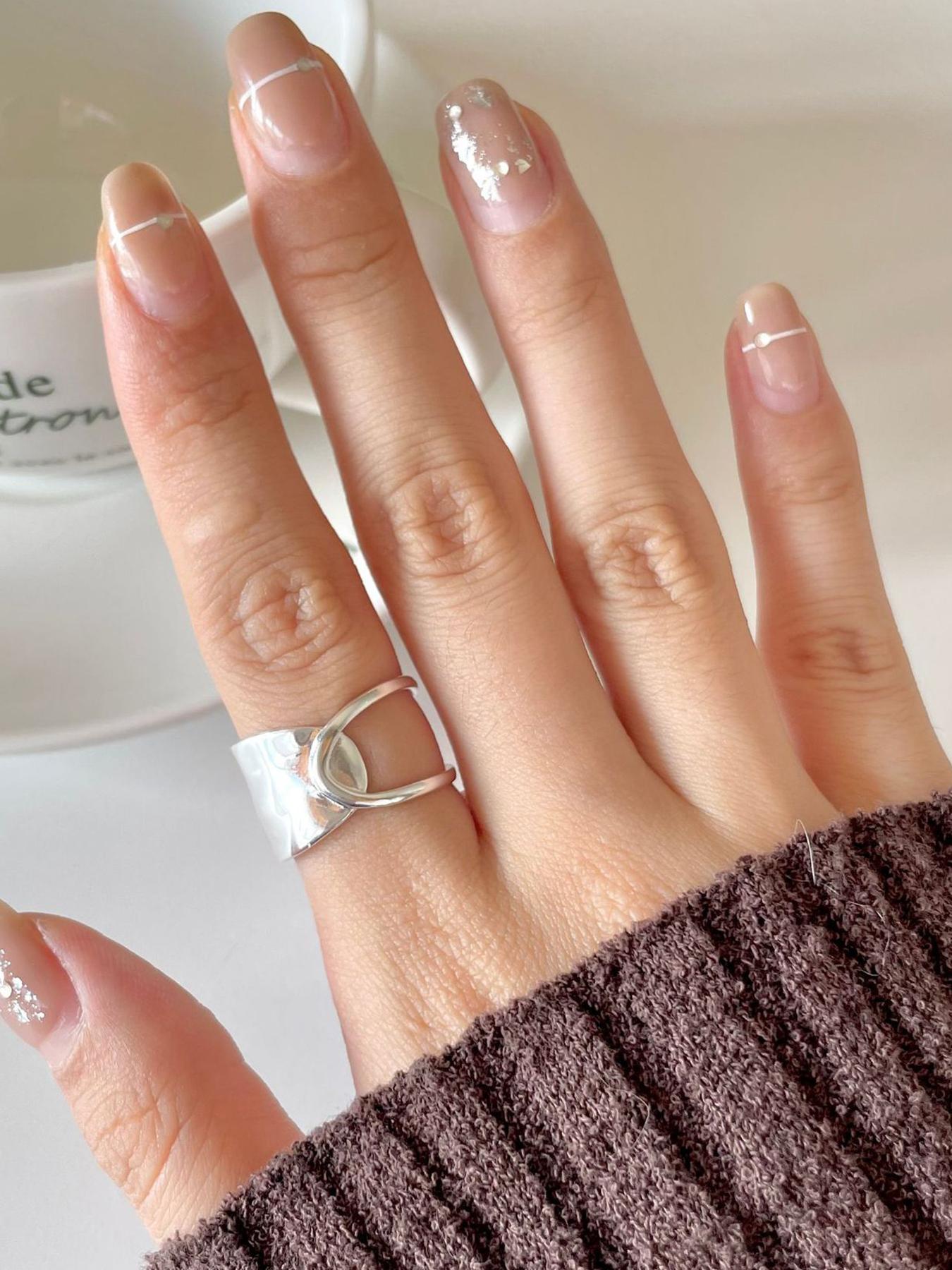 S925 Sterling Silver Simple Fashion Irregular Shaped Hollow Open Adjustable Ring, Fashion Jewelry for Party, Daily Clothing Decor, Trendy Exquisite Jewelry for Birthday Gift, Elegant Fashion Rings, Statement Ring