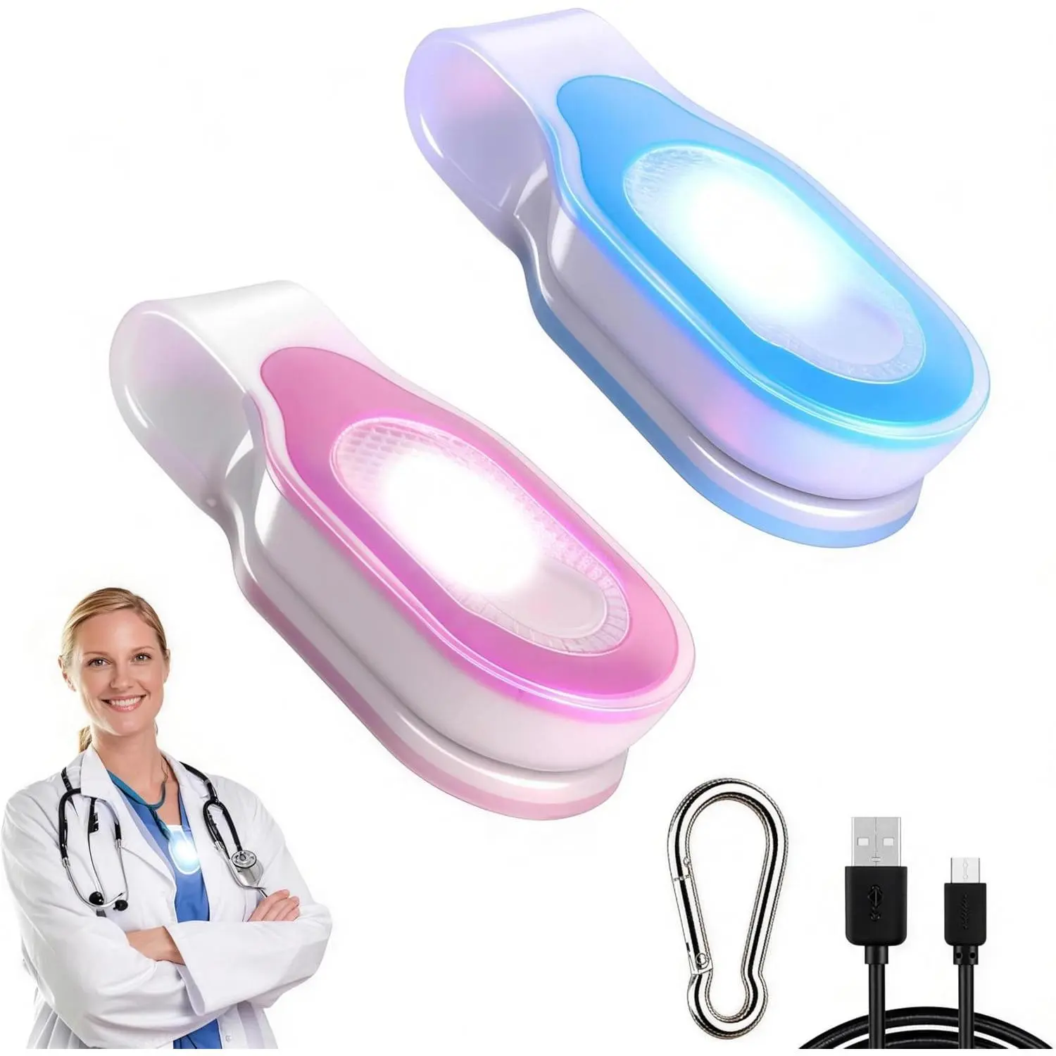 2Pcs Nurse Light for Night Shift - Soft, Focused Light for Patient Care Without Disrupting Sleep, Portable Nursing Accessories Ideal for Nurses, Healthcare Workers