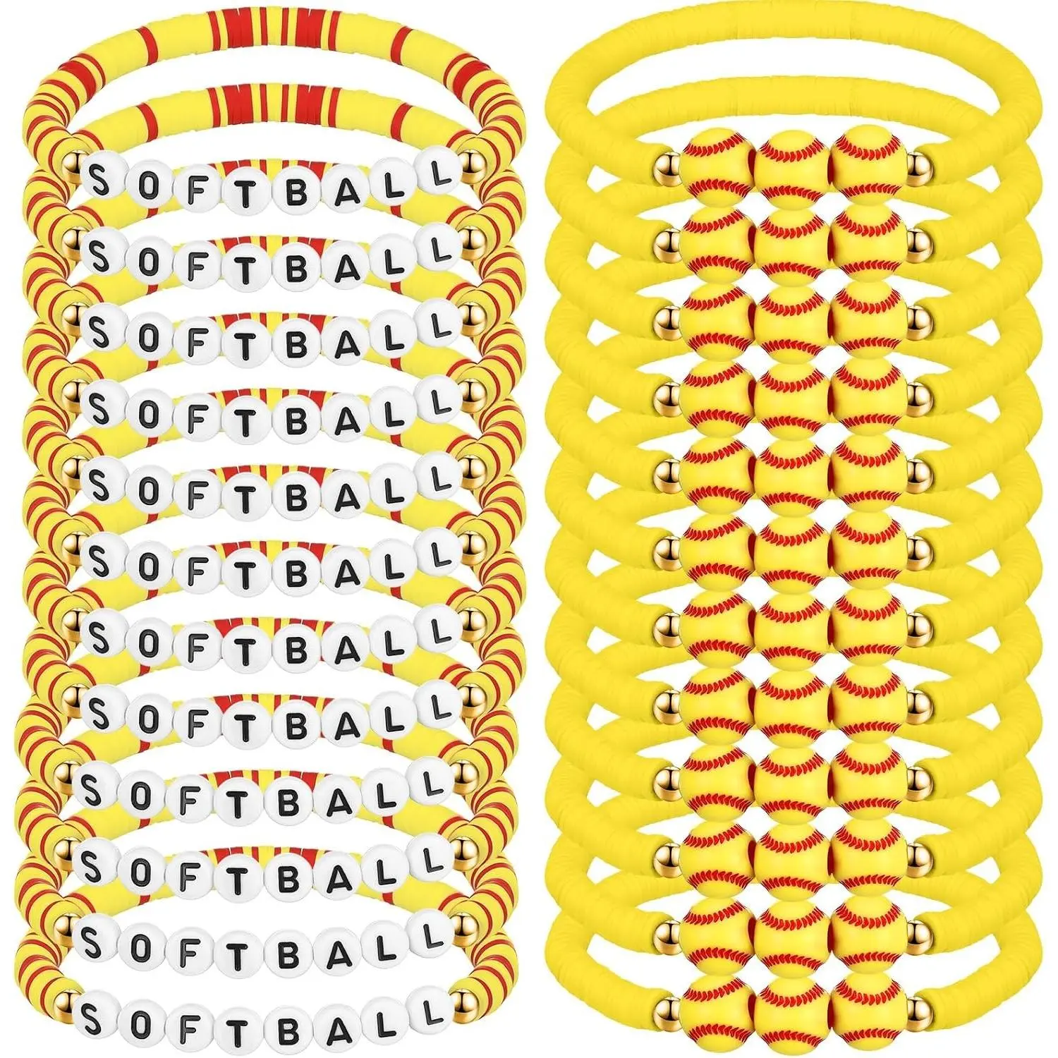 24 Pcs Baseball Soccer Softball Football Volleyball Tennis Basketball Team Gifts Beaded Bracelets Sports Party Favor