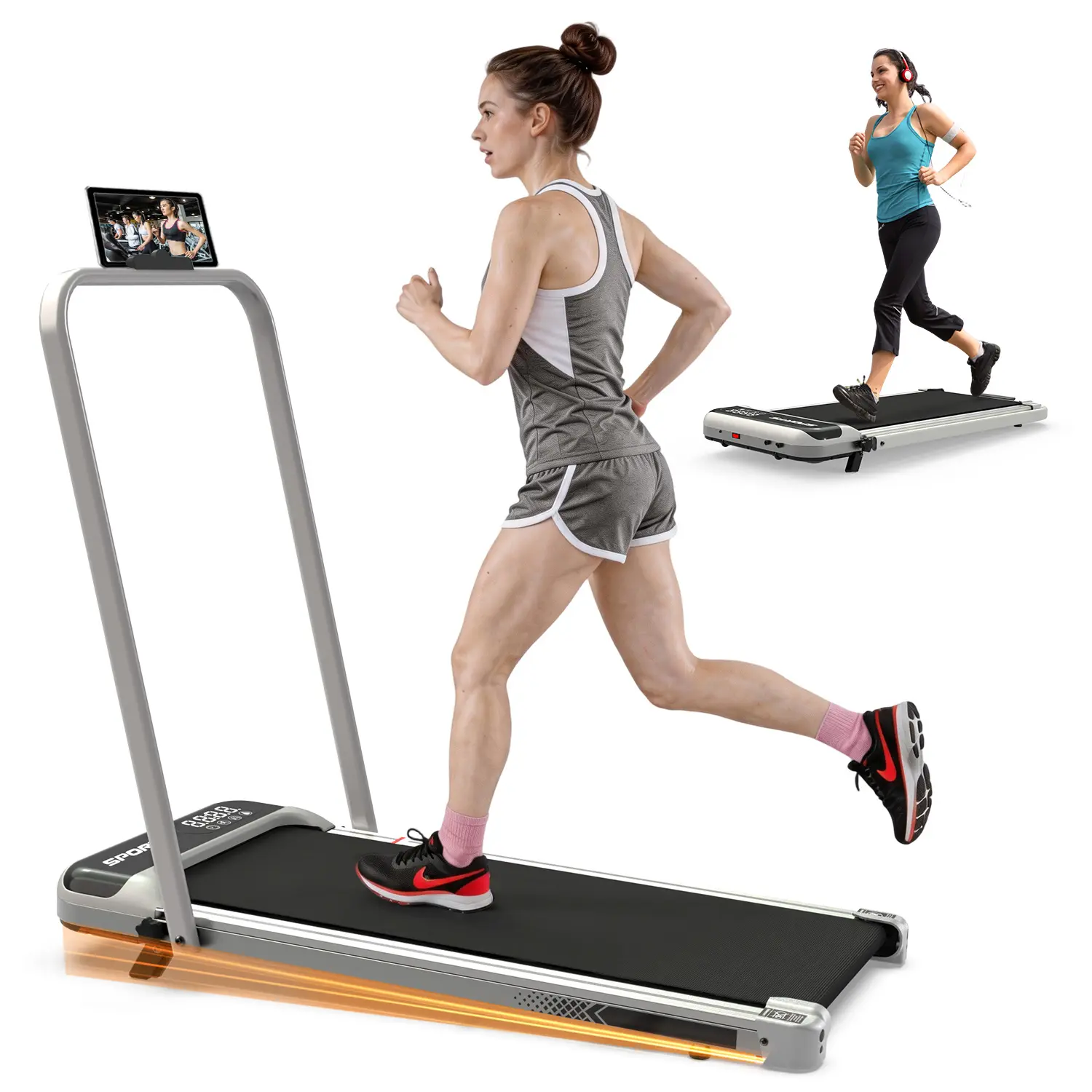 ARCH 3-in-1 Folding Treadmill (Under Desk Incline Running Walking Machine), Foldable Walking Pad with Handlebar, Remote Control, LED Display, Compact Portable Home Workout Treadmills Home Office Standing Desk Fitness Equipment