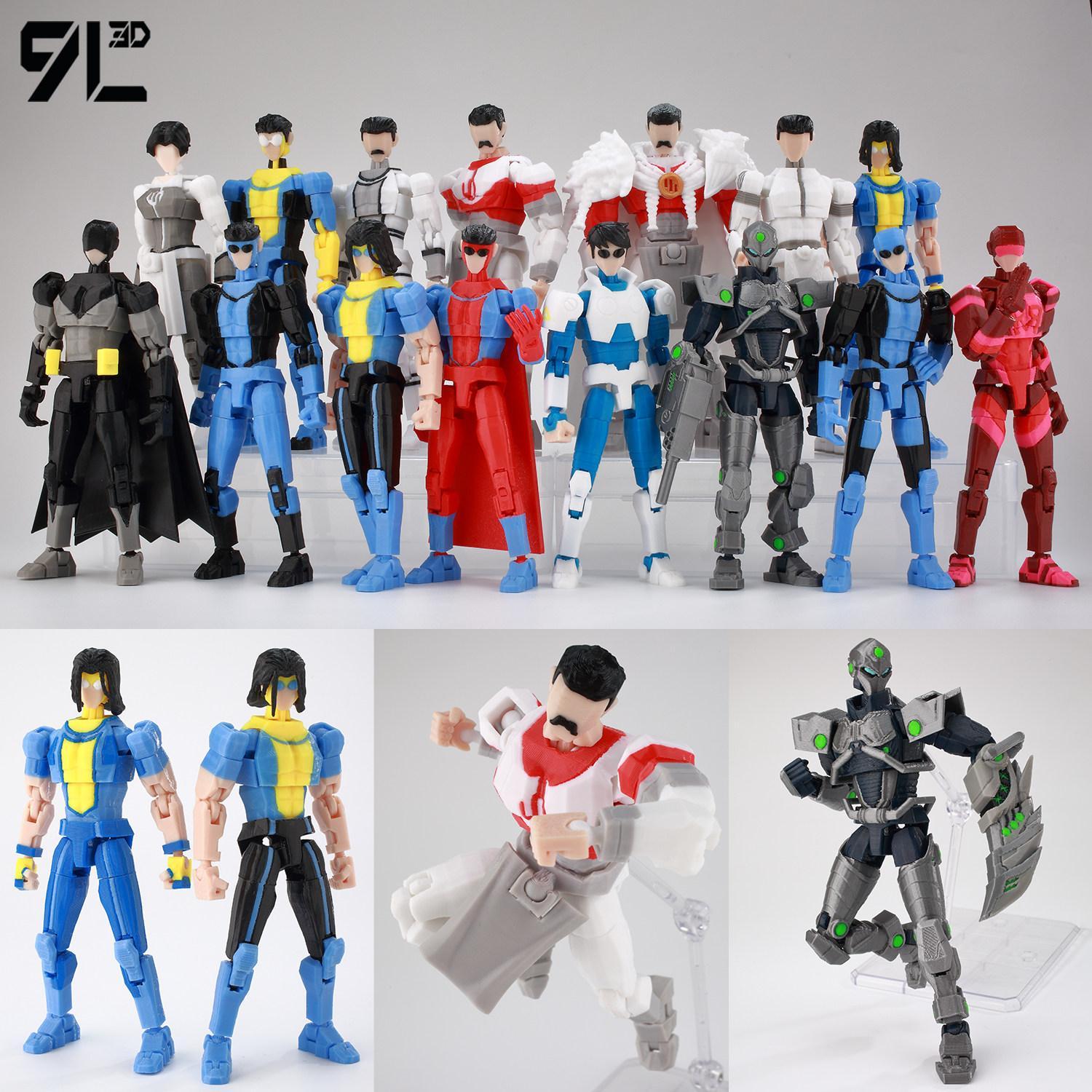 9L 3D 3D Printed Articulated Omni-Man Action Figure From Invincible Series With Interchangeable Hands Collectible Model