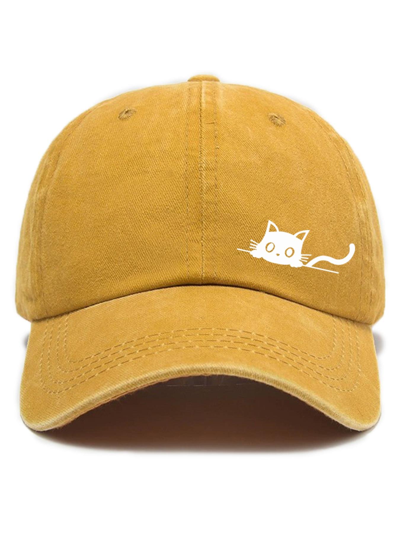 Cute Cartoon Cat Embroidery Baseball Cap, Embroidered Cap, Casual Outdoor Sports Hat for Men & Women, Fashion Accessories for Daily Wear