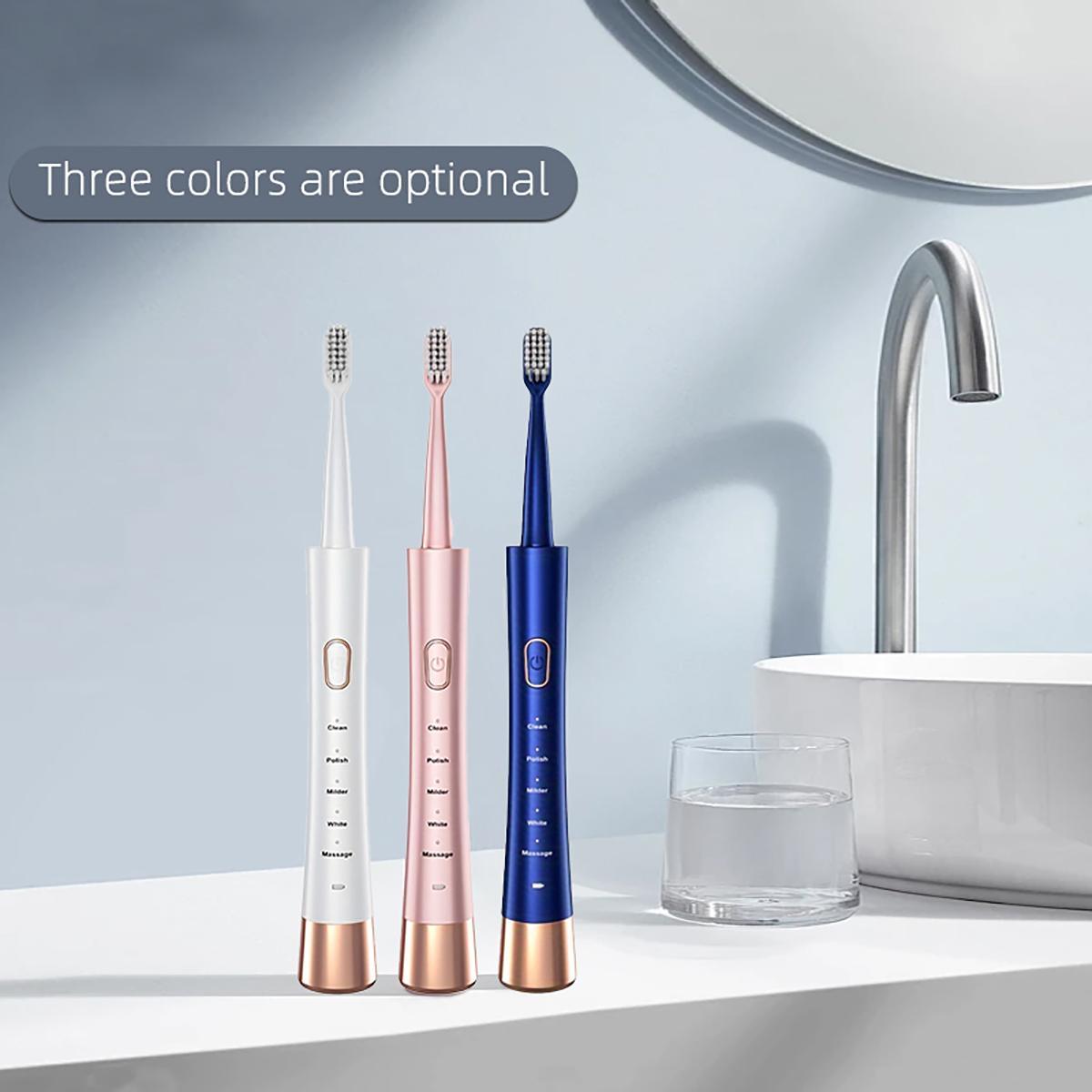 Electric Toothbrush Set, 1 Set Rechargeable Sonic Teeth Cleaning Toothbrushes Including 7 Replacement Brush Heads, Oral Care Products for Adults, Rechargeable Electronic Toothbrushes