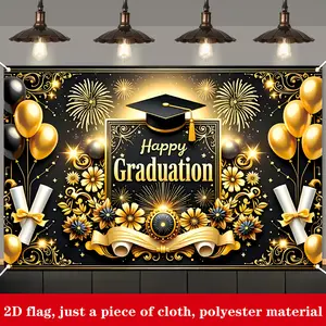 Graduation Season Backdrop Balloon Floral Tapestry Wall Hanging, Graduation Photography Background, Premium Polyester Celebration Decor for Ceremony Event, Family Gathering, Reception Area, Photo Booth, Party Display