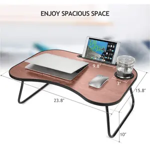 Adjustable Laptop Stand for Comfortable Bed Usage - Portable Lap Desk 23.8" x 15.8" x 10" for Ergonomic Working Experience