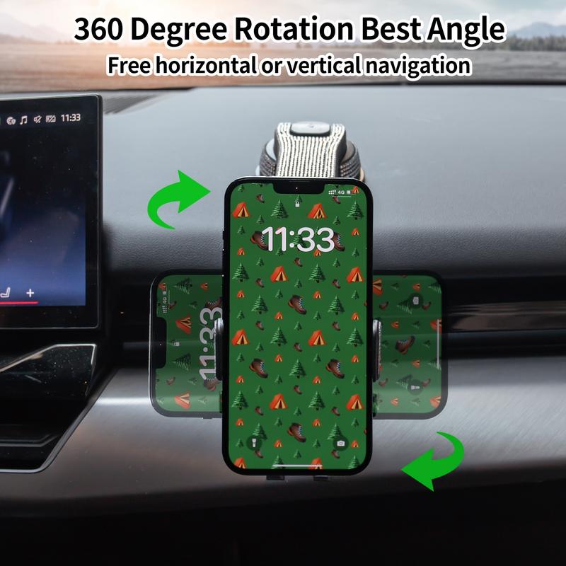 2025 New Car Phone Holder, Upgraded with Rhinestone Inlay Craftsmanship, Adjustable Horizontal and Vertical Phone Holder for Car Dashboard, Does Not Block View, Compatible with All Phones, Ideal Gift Choice Adjustable Folding Magnetic Phone Holder
