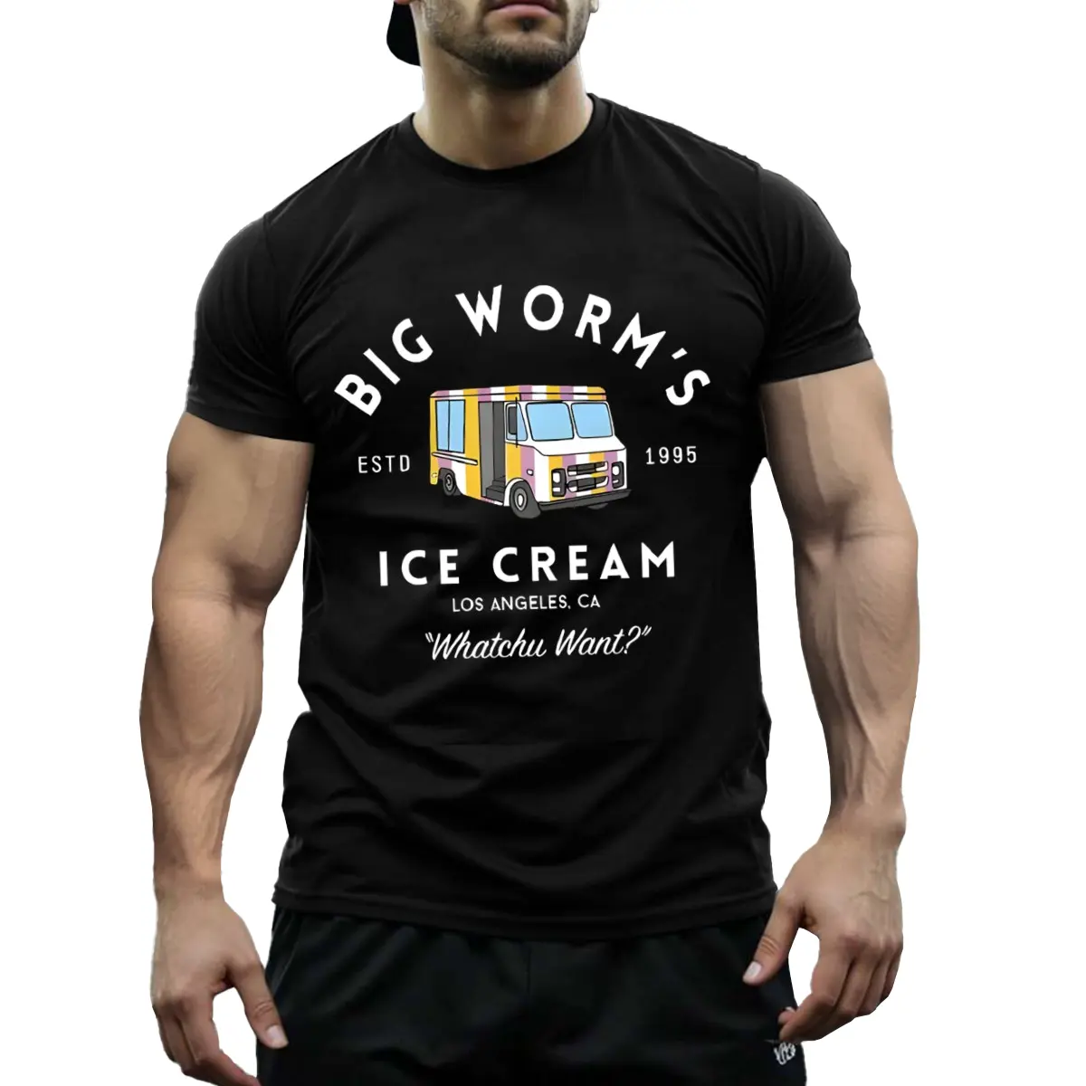 Big Worm's Ice Cream Vintage Retro Tee, Classic Unisex Cotton Top, Birthday Holiday Gift for Everyday Casual Wear,ropa,fitness