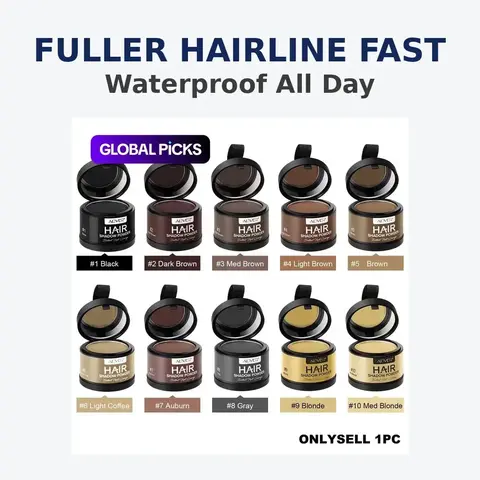Aliver Hairline Powder, Natural Hair Fill-In & Coverage, Fuller Look, Long-Lasting & Waterproof, Hairline Shaping Powder, Suitable for Various Hair Colors, Hair Touch Up For Roots #GLOBAL PICKS